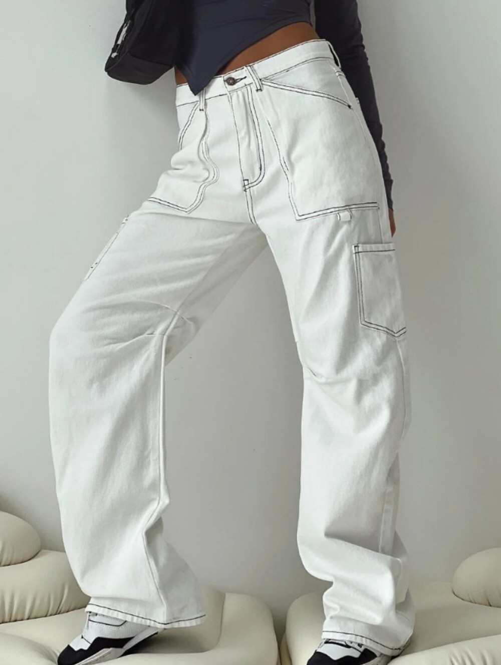 Lioness Miami Vice Pants Contrast Trim Cargo Utility